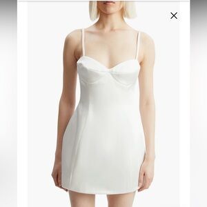 Bardot Marcello White Satin Minidress